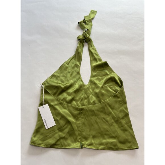 Reformation Paris Silk Top in Avocado - Picture 4 of 5